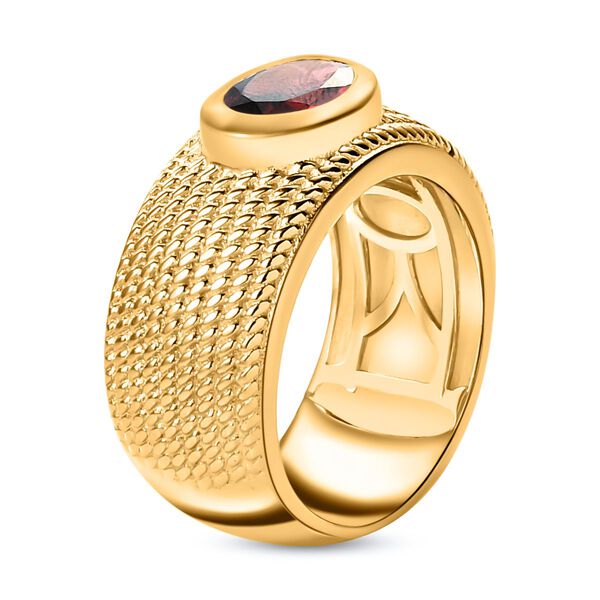 Roter Granat-Solit&auml;r-Ring in Goldton, 1,49 ct. image number 5