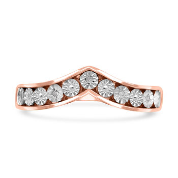 Wishbone Diamond Ring, 925 Silber mit Ros&eacute;gold Vermeil