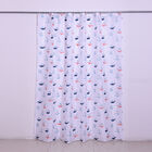 Duschvorhang mit 12 Haken und Wal-Muster, 180x180 cm, Weiß