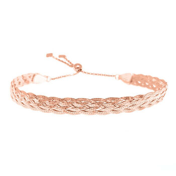 Zartes geflochtenes ros&eacute;vergoldetes Armband