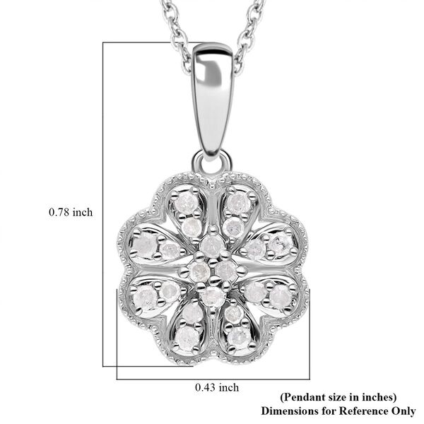 Wei&szlig;er Diamant Anh&auml;nger mit Kette, 925 Silber platiniert ca. 0.25 ct image number 6