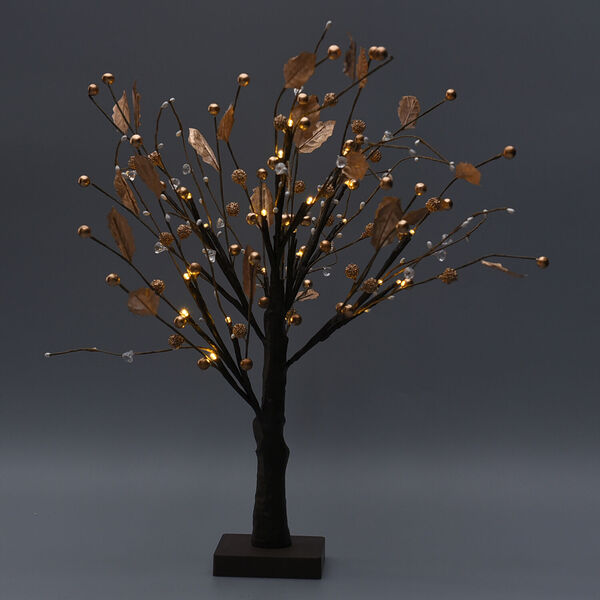 Warmweiße LED-Baumlampe, Gold und Braun image number 2