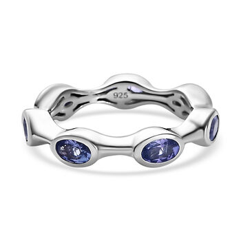 Tansanit Ring, 925 Silber platiniert, (Gr&ouml;&szlig;e 17.00) ca. 1.72 ct