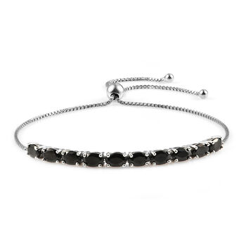 Elite Shungit Bolo Armband ca. 16-26 cm 925 Silber platiniert ca. 2,69 ct