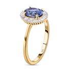 AAAA Tansanit und Diamant-Ring, 916 Gold  ca. 1,48 ct image number 4