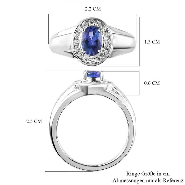AAA Tansanit und Zirkon Halo Ring - 1,13 ct. image number 7