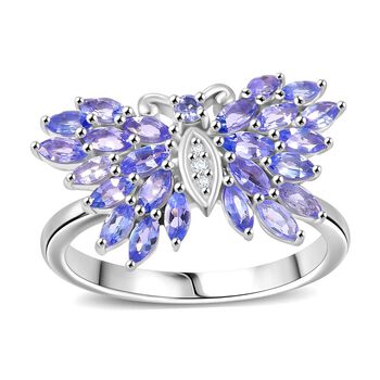 Tansanit und Zirkon Ring - 2,23 ct.