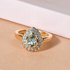 Kambodschanischer blauer Zirkon Ring 925 Silber vergoldet  ca. 1,33 ct image number 1