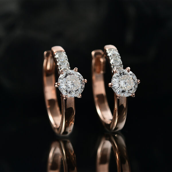 D’Joy Moissanit Ohrringe, 925 Silber 750 rosévergoldet - 1,12 ct. image number 2