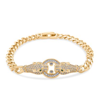 Gr&uuml;ner Zirkonia, Wei&szlig;er Zirkonia Armband ca. 18.5 cm Nickelfreies Messing Standard 0.22 ct