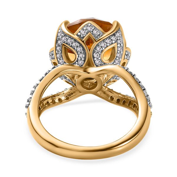 Citrin und Zirkon Ring- 8,04 ct. image number 6