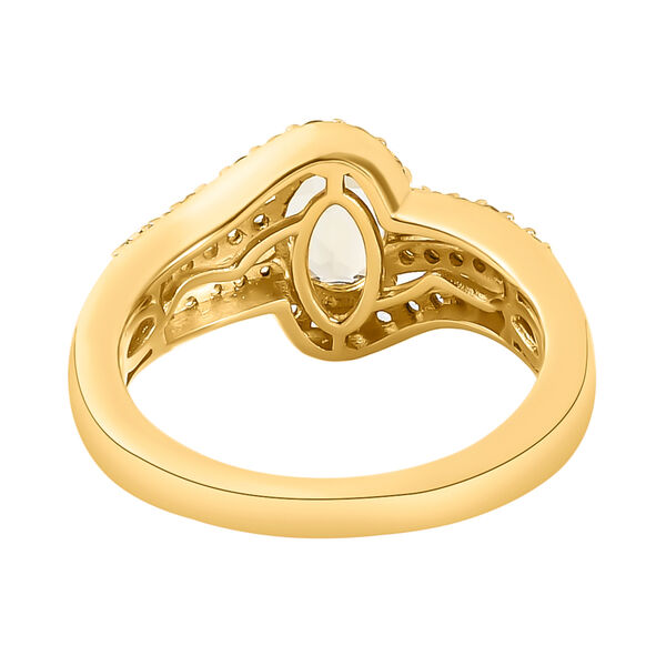 AAA Turkizit und wei&szlig;er Zirkon-Ring, 925 Silber Gelbgold Vermeil  ca. 1,38 ct image number 6