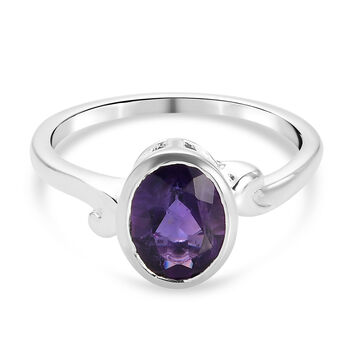 Afrikanischer Amethyst Solit&auml;r-Ring, 925 Silber (Gr&ouml;&szlig;e 16.00) ca. 1,10 ct