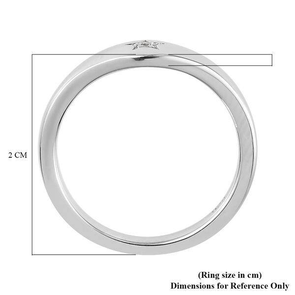 Diamant Stern Ring 925 Silber Platin-Überzug image number 7
