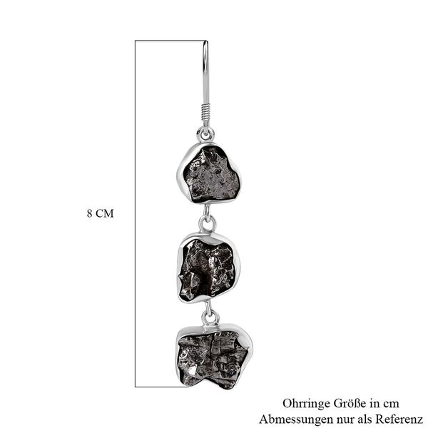 Meteorit Ohrringe, 925 Silber rhodiniert ca. 70.80 ct image number 5