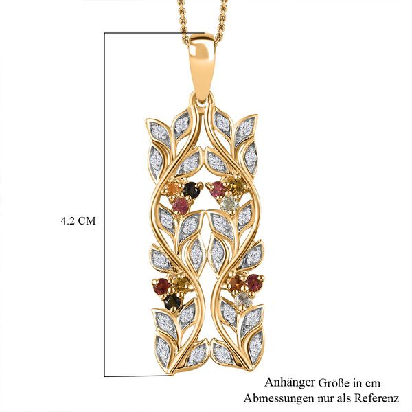 ALLORO AA Multi-Turmalin und Zirkon-Anhänger mit 45cm Kette - 0.88 ct. image number 6