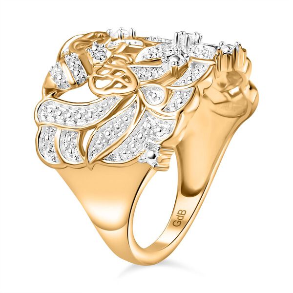 Weißer Diamant Ring Messing (Größe 21.00) image number 5