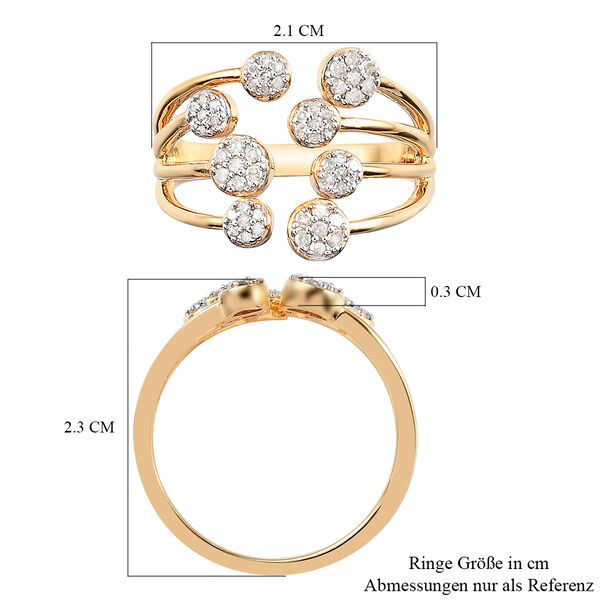 Diamant Ring 925 Silber Gelbgold Vermeil image number 7