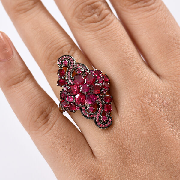 Djoy Nat&uuml;rlicher Rhodolith Granat Ring 925 Silber rhodiniert (Gr&ouml;&szlig;e 18.00) ca. 6.00 ct image number 3