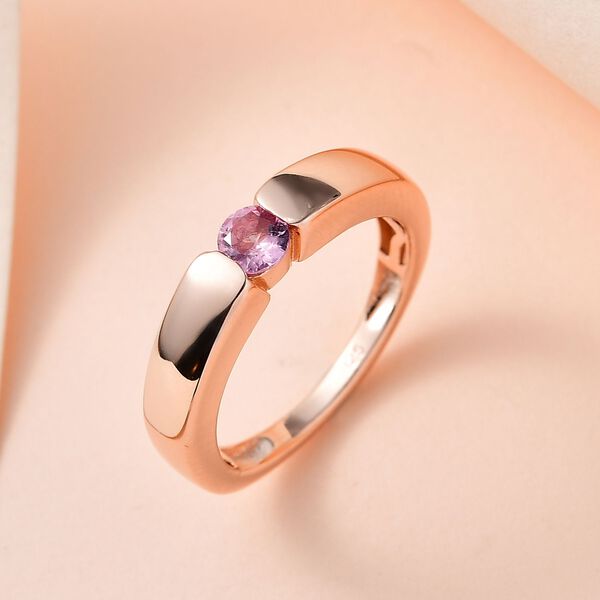 Lila Spinell Ring, 925 Silber Roségold Vermeil (Größe 19.00) ca. 0.27 ct image number 2
