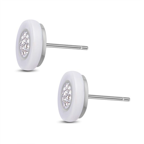 Wei&szlig;e Keramik-Kristall-Ohrstecker image number 4