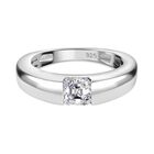 Moissanit Ring 925 Silber rhodiniert (Größe 20.00) ca. 0,66 ct