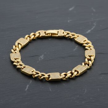 Wei&szlig;es Zirkonia Armband in Goldton, 19cm