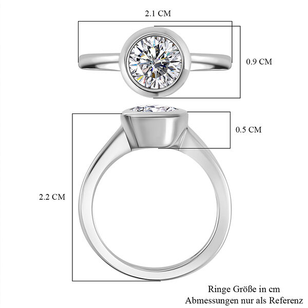 Moissanit Ring, 925 Silber rhodiniert - 1,19 ct. image number 7