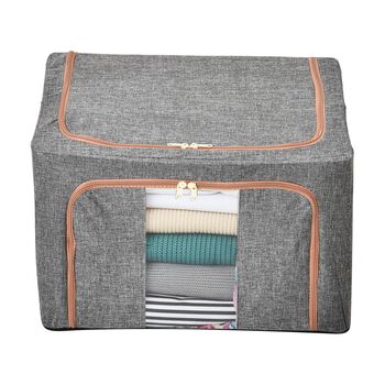Faltbare Aufbewahrungsbox aus Stoff, 66 Liter offen, Gr&ouml;&szlig;e 50x40x33cm gefaltet, grau