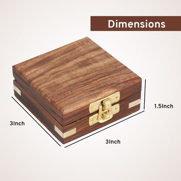 Indian Handycrafts: Handgemachtes Holzbox mit Messing Compass, Silber image number 7
