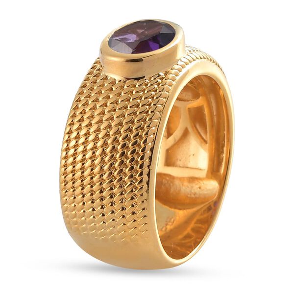 Afrikanischer Amethyst Ring Messing vergoldet  ca. 1,16 ct image number 5