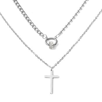 Wei&szlig;e, k&uuml;nstliche Diamant-Halskette, silberfarben