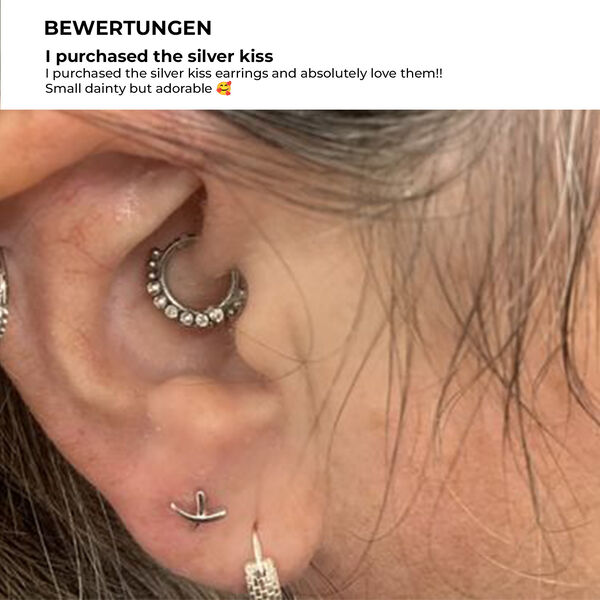 Molto Kiss Stacking Ohrstecker in rhodiniertem Silber image number 15