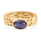 AA Tansanit Ring 925 Silber 750 Gelbgold Vermeil (Größe 18.00) ca. 1.75 ct