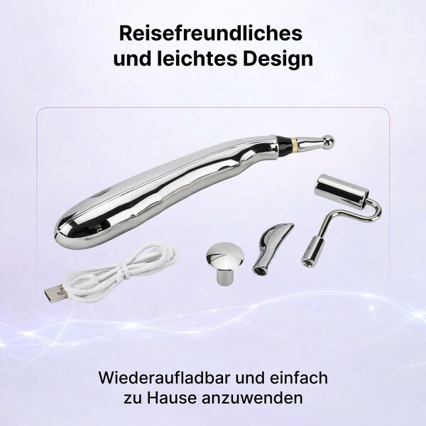 Akupunktur Meridian Stift mit Mikrostrom, wiederaufladbar, 9 Intensit&auml;tsstufen, Silber image number 5