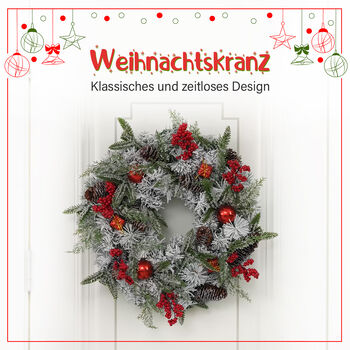Weihnachtskranz, Weihnachtsdekoration, Durchmesser 45 cm, Rot und Mehrfarbig&nbsp;