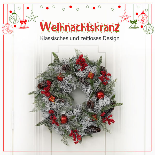Weihnachtskranz, Weihnachtsdekoration, Durchmesser 45 cm, Rot und Mehrfarbig  image number 4