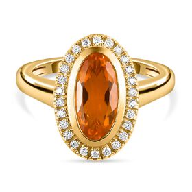 Purpurroter Feueropal, 925 Silber Gelbgold Vermeil, ca. 1.79 ct