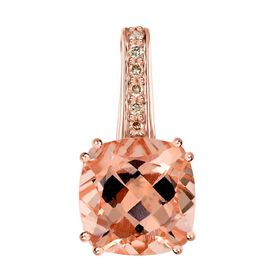 LUXORO zertifiziert und geprüft AAA Morganit und Diamant Anhänger in 585 Roségold - 3,75 ct.