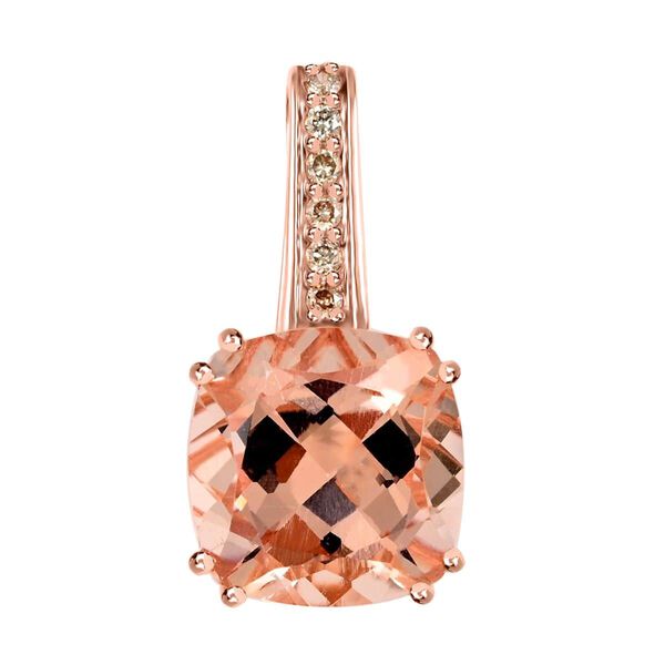 LUXORO zertifiziert und gepr&uuml;ft AAA Morganit und Diamant Anh&auml;nger in 585 Ros&eacute;gold - 3,75 ct.