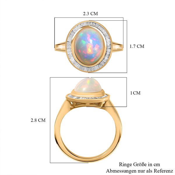 AA nat&uuml;rlicher, &auml;thiopischer Welo Opal und Diamant-Ring - 2,68 ct. image number 7