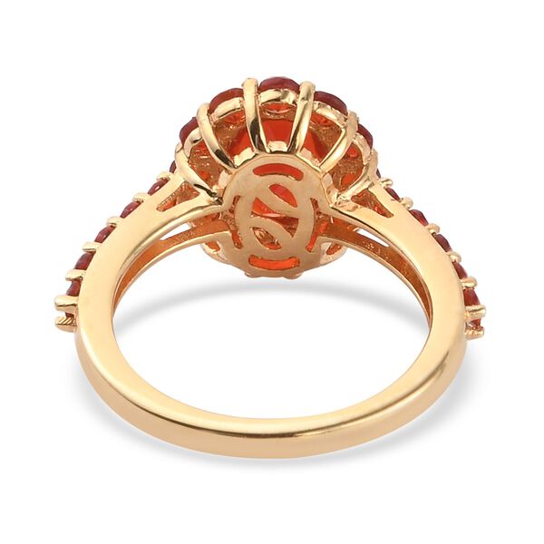 Mexikanischer Kirschfeuer-Opal Ring 925 Silber Vermeil image number 5