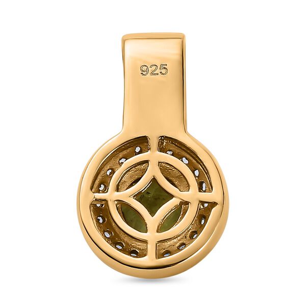 Nat&uuml;rlicher AA Calabar-Turmalin, Wei&szlig;er Zirkon Anh&auml;nger, 925 Silber Gelbgold Vermeil ca. 0.80 ct image number 5