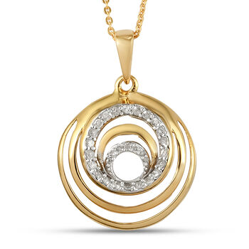 Diamant-Anh&auml;nger mit Silberkette, 50 cm, 925 Silber Gelbgold Vermeil ca. 0,33 ct