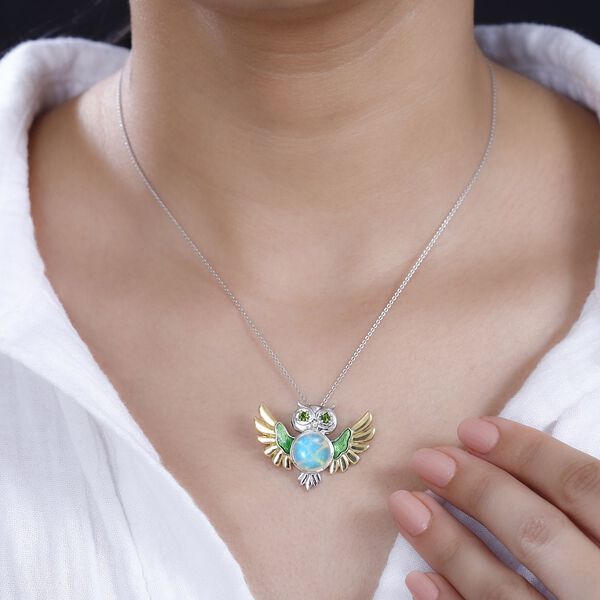 GP Italian Garden Kollektion- AA Nat&uuml;rlicher, &auml;thiopischer Welo Opal, Chromdiopsid und blauer Saphir-Anh&auml;nger - 2,66 ct. image number 4