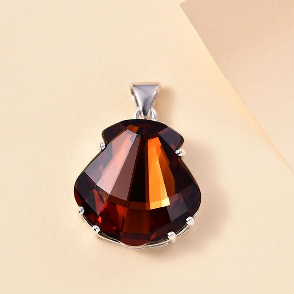 J Francis gefertigt mit SWAROVSKI- Geräucherter Topas Swarovski Kristall Anhänger image number 2