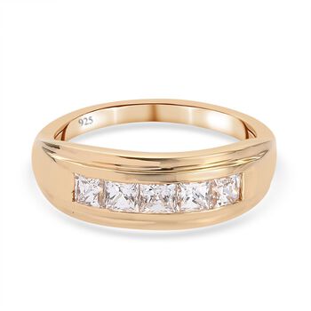 LUSTRO STELLA Hergestellt mit ZIRKONIA Ring 925 Silber 585 Vergoldet (Gr&ouml;&szlig;e 21.00) ca. 2,18 ct