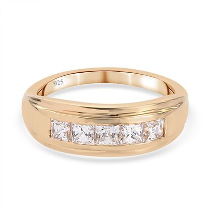 LUSTRO STELLA - feinster Zirkonia-Ring. 925 Silber vergoldet (Gr&ouml;&szlig;e 21.00) ca. 2,18 ct