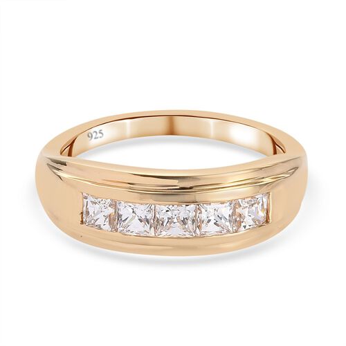 LUSTRO STELLA Hergestellt mit ZIRKONIA Ring 925 Silber 585 Vergoldet (Größe 21.00) ca. 2,18 ct image number 0