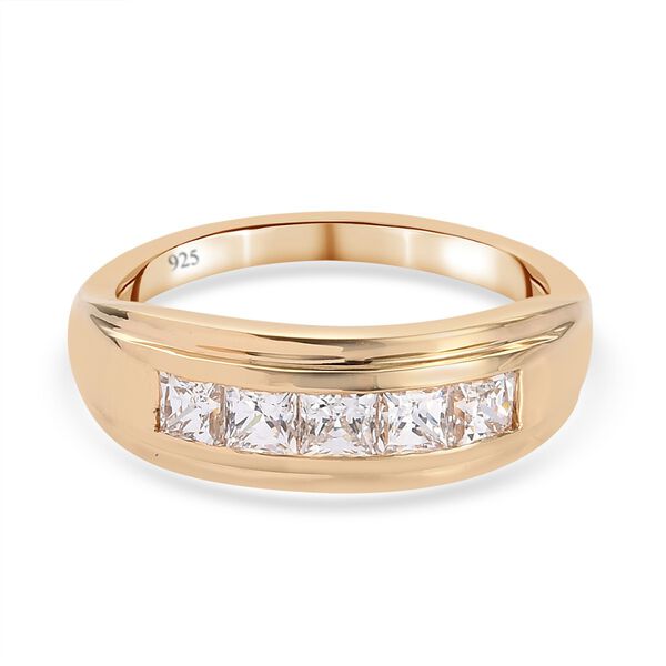 LUSTRO STELLA Hergestellt mit ZIRKONIA Ring 925 Silber 585 Vergoldet (Gr&ouml;&szlig;e 21.00) ca. 2,18 ct